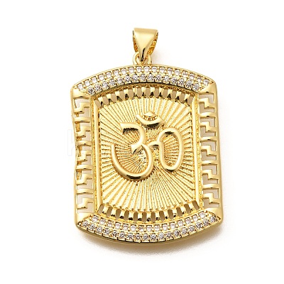 Rack Plating Brass Micro Pave Cubic Zirconia Pendants KK-L226-025G-1