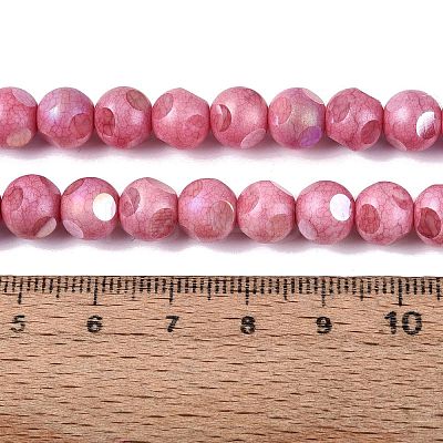 Ombre Effect Dyed Electroplate Opaque Glass Beads Strands EGLA-Q130-01A-16-1