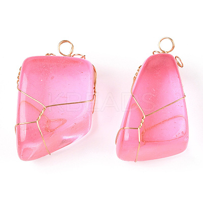 Glass Pendants KK-F868-18G-01-1
