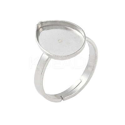 Non-Tarnish 304 Stainless Steel Adjustable Ring Components X-STAS-Z064-04P-1