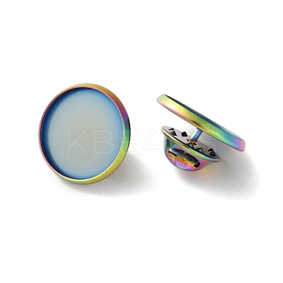 304 Stainless Steel Flat Round Brooch Brooch Base Settings STAS-S172-10A-M-1