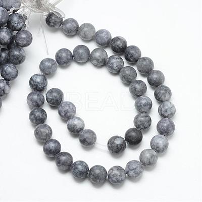 Natural White Jade Bead Strands G-R297-8mm-33-1