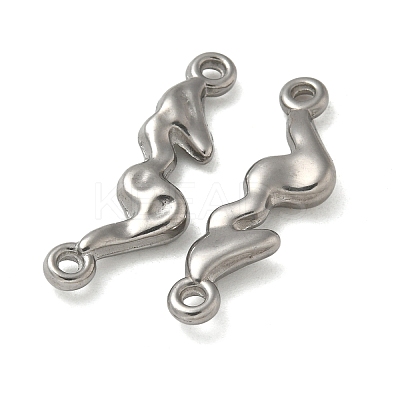 Anti-Tarnish 304 Stainless Steel Textured Irregular Stick Connector Charms STAS-Q334-63P-1