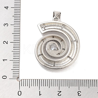 Rack Plating Brass Clear Cubic Zirconia Pendants KK-M293-21P-1