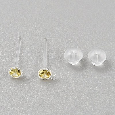 Resin Stud Earring Finding RESI-WH20001-08I-1