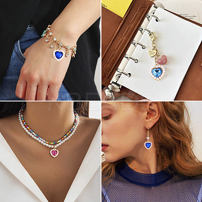 44Pcs 11 Colors Alloy Rhinestone Pendants ALRI-TA0001-27-1