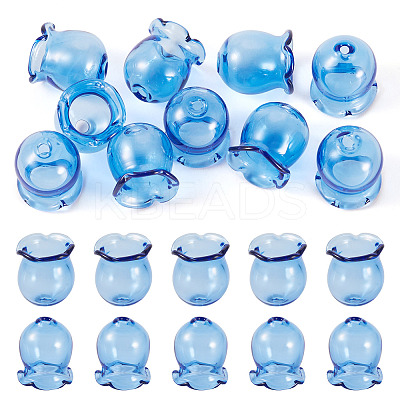 10Pcs Glass Bead Caps for Wind Chimes Making GLAA-BY0001-05H-1