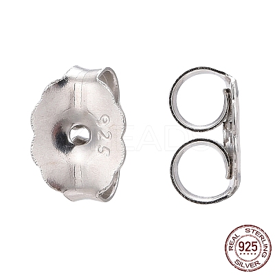 Anti-Tarnish Rhodium Plated 925 Sterling Silver Ear Nuts STER-E041-11B-1