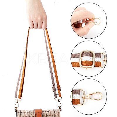 2Pcs 2 Style Stripe Pattern Nylon Fabric Bag Straps FIND-WR0003-93-1