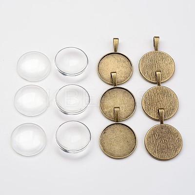 Bubble Locket Alloy Pendant Cabochon Bezel Settings DIY-X0268-04AB-FF-1