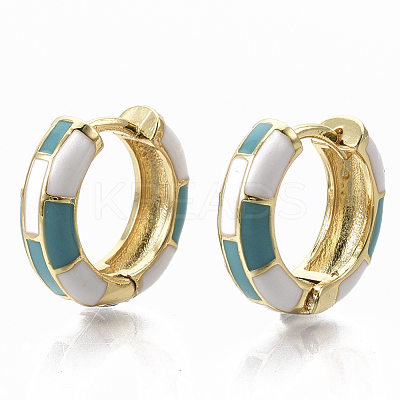 Brass Huggie Hoop Earrings EJEW-S209-06C-1