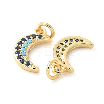 Brass Micro Pave Cubic Zirconia Pendants KK-U056-22G-1