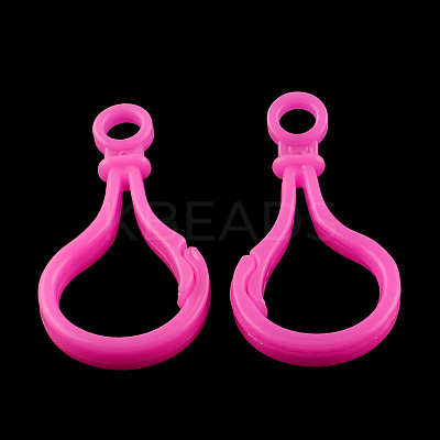 Opaque Solid Color Bulb Shaped Plastic Push Gate Snap Keychain Clasp Findings KY-R006-07-1