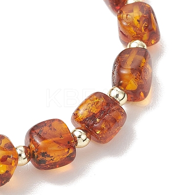 Natural Amber Beads Stretch Bracelets for Women BJEW-JB13254-1