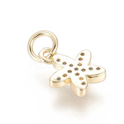 Brass Micro Pave Cubic Zirconia Charms ZIRC-F112-02G-1