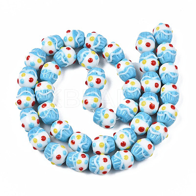 Handmade Bumpy Lampwork Beads Strands LAMP-N021-030-1