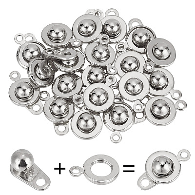20Pcs 201 Stainless Steel Snap Clasps STAS-GO0001-19P-1