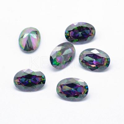 Cubic Zirconia Pointed Back Cabochons ZIRC-L066-14x10mm-001-1