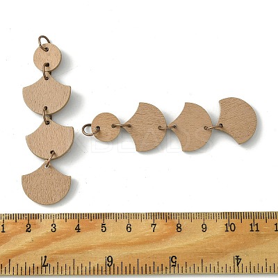 Flat Round & Fan Poplar Wood Big Pendants WOOD-G019-03A-1