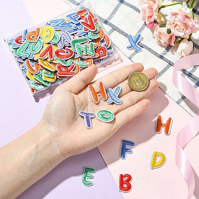 130Pcs 26 Styles Polyester and Cotton Embroidery Cloth Patches PATC-CJ0001-08-1