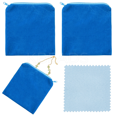 4Pcs Microfiber Silver Jewelry Storage Zipper Bags ABAG-BBC0001-33A-1