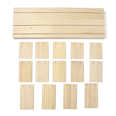 3-Slot Wooden Earring Display Card Stands EDIS-R027-01B-03-1
