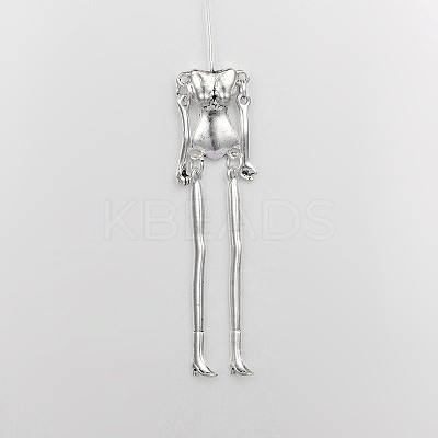 Tibetan Style Alloy Human Body Skeleton For DIY Toy Doll Making TIBE-39030A-AS-NR-1