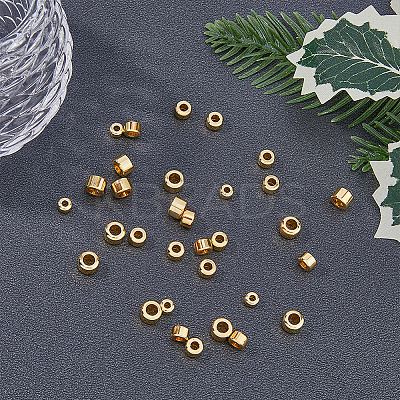90Pcs 3 Style Rack Plating Brass Beads KK-HY0001-72-1
