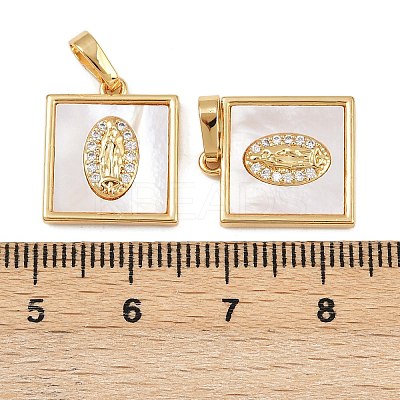 Brass Micro Pave Clear Cubic Zirconia Pendants KK-C109-07C-G-1