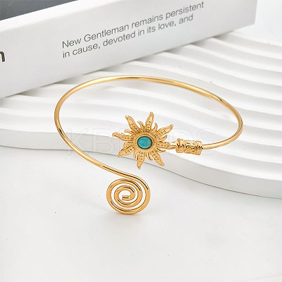 Adjustable Alloy SyntheticTurquoise Arm Cuff Bangles FS-WG768A2-01-1