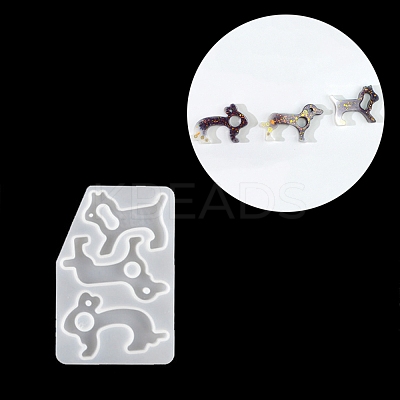 Dog & Rabbit Shape No Touch Door Opener Food Grade Silicone Molds DIY-K025-15-1