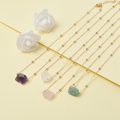 Natural Raw Stone Pendant Necklace for Women NJEW-JN03781-1