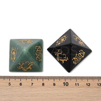 6Pcs Natural Obsidian & Red Jasper & Amethyst & Tiger Eye & Rose Quartz & Green Aventurine Orgonite Pyramid Display Decorations G-C186-05-1