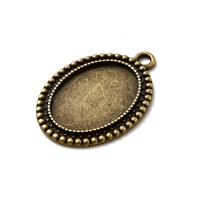 Vintage Tibetan Style Alloy Pendant Cabochon Bezel Settings TIBEP-M018-105AB-NF-1