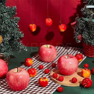 34Pcs 3 Style Plastic Imitation Apple AJEW-PH0011-35-1