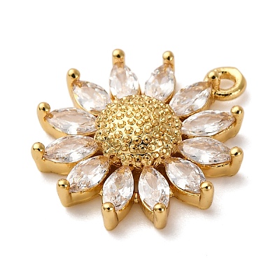 Brass Micro Pave Cubic Zirconia Pendants X-KK-I276-03G-02-1