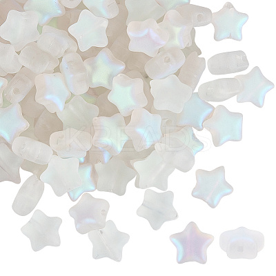 100Pcs Spray Painted Glass Beads GLAA-HY0001-40-1