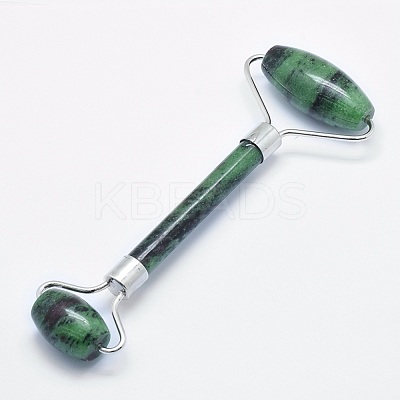 Natural Ruby in Zoisite Brass Face Massager MRMJ-G009-03P-1