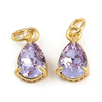 Brass Pave Cubic Zirconia Pendants KK-L240-05G-03-1