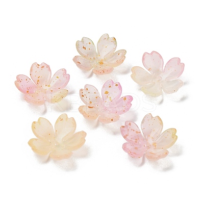 Acrylic Bead Caps OACR-H056-01G-1