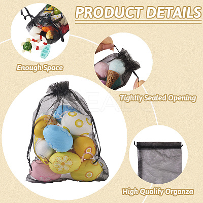 60Pcs 6 Styles Organza Bags Jewellery Storage Pouches Wedding Favour Party Mesh Drawstring Gift OP-TA0001-06-1