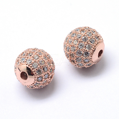 Rack Plating Brass Cubic Zirconia Beads ZIRC-S001-10mm-A03-1