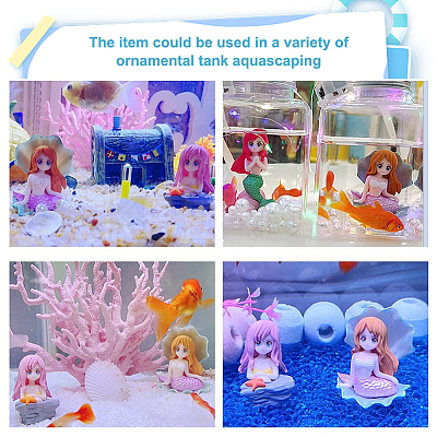 12Pcs 4 Styles Mermaid Resin Display Decorations DJEW-GA0001-45-1