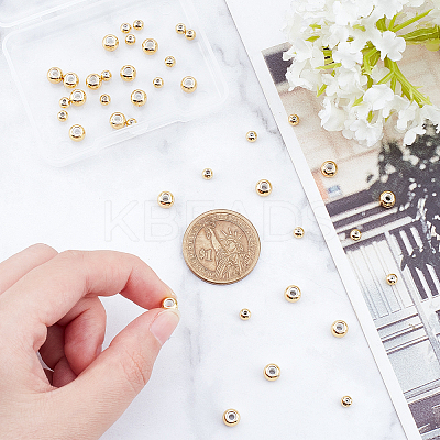 40Pcs 2 Style Brass Beads KK-BBC0001-58-1