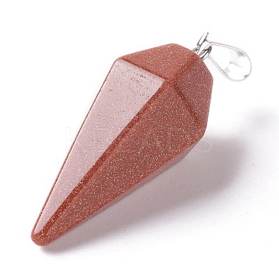 Faceted Cone Synthetic Goldstone Pendants G-I299-A02-1