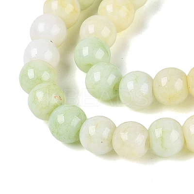 Ombre Effect Opaque Crackle Glass Beads Strands GLAA-Q106-01A-A07-1