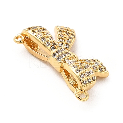 Rack Plating Brass Micro Pave Clear Cubic Zirconia Chandelier Component Links KK-K270-08G-1