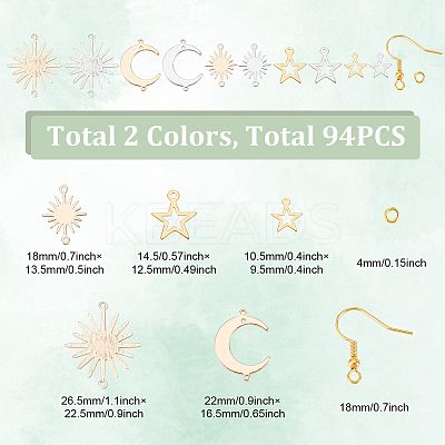 DIY Sun & Moon & Star Earring Making Kit DIY-BC0006-51-1