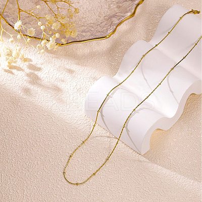 2MM 304 Stainless Steel Satellite Chain Necklaces for Women Men NJEW-F351-02G-1