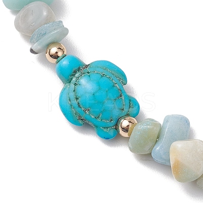 Natural Flower Amazonite Chip Beaded Stretch Bracelets BJEW-JB10689-04-1